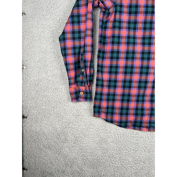 Men's Duluth Trading Co Long Sleeve Plaid Flannel Button Up Shirt Pink XL Tall - Picture 2 of 11